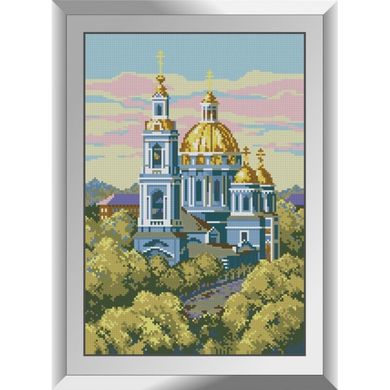 Купити Церква на заході Картина алмазами за номерами  в Україні