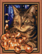 Котик с огоньками Алмазная мозаика, квадратные камни