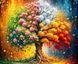 Дерево, пори року Алмазна вишивка Квадратні стрази 40х50 см з голограмними відтінками На підрамнику