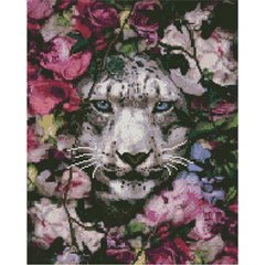 Купить Алмазная мозаика 40х50 см квадратными камушками Тигр среди цветов  в Украине
