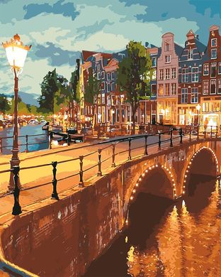 Купить Набор для рисования картины по номерам Идейка Вечерний Амстердам  в Украине