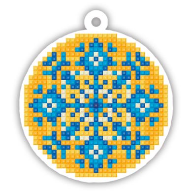 Віраж Набір для виготовлення патріотичної кульки алмазною мозаїкою на деревʼяній основі DMS-002(8)