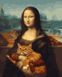 Цифровая живопись, картина без коробки Монна Лиза с котом, Без коробки, 40 х 50 см