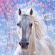 Лошадь в сакуре Набор для алмазной мозаики 30х30см На подрамнике, Да, 30 x 30 см