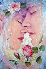 Купити Алмазна мозаїка 60х40 см Поцілунок – Троянди  в Україні