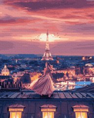 Купить Картина раскраска по номерам Закат над Парижем 40 х 50 см (без коробки)  в Украине
