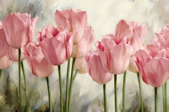 Купить Розовые тюльпаны Алмазная мозаика, квадратные камни  в Украине