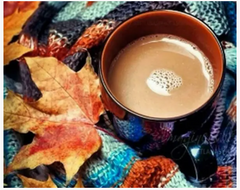 Купить Осеннее кофе с молоком Набор для алмазной мозаики на подрамнике 30х40см  в Украине