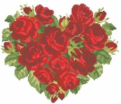 Купить 30609 Серце роз. Алмазная мозаика(квадратные, полная)  в Украине