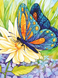 Алмазна вишивка На Підрамнику Метелик на квітці