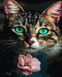Кошка и цветок Цифровая картина по номерам (без коробки), Без коробки, 40 х 50 см