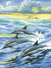 Купити Алмазна вишивка Сім'я дельфінів  в Україні