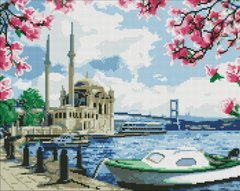 Купить Яркий Стамбул с голограммными стразами (AB). Ideyka Мозаичная картина по номерам 40х50 см  в Украине