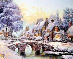 Купить Зима за городом Алмазная мозаика по номерам На подрамнике  в Украине