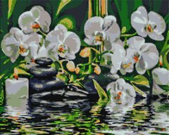 Купить Алмазная мозаика на подрамнике Покой возле орхидей  в Украине