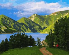 Купити Гірське озеро Цифрова картина за номерами (без коробки)  в Україні