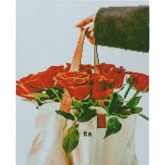 Купити Троянди в шопері Діамантова мозаїка 40х50 см  в Україні