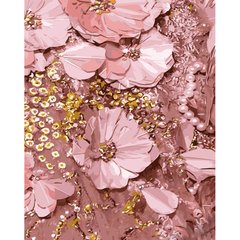 Купити Рожеві квіти Малювання картин за номерами (без коробки) 40х50см з золотими фарбами  в Україні