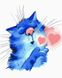 С любовью, синий кот Картина по номерам 40 x 50 см, Без коробки, 40 х 50 см