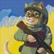 Котик ЗСУ ©Kira Corporal Алмазная мозаика круглыми камушками На подрамнике 40х40 см