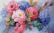 Купити Гортензії та Троянди Синій Діамантова мозаїка великого розміру 40х65 см  в Україні