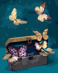 Купить Набор для рисования картины по номерам Бабочки и ящик  в Украине