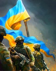 Купити Воїни захисники Патріотична Алмазна мозаїка на підрамнику  в Україні