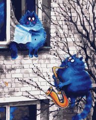 Купить Серенады синих котов Антистрес раскраска по цифрам без коробки  в Украине