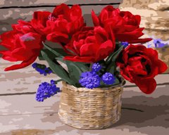 Купить Тюльпаны и гиацинты Набор для рисования по цифрам (без коробки)  в Украине