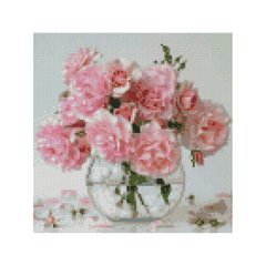Купить Розовые цветы в вазе Маленькая алмазная мозаика  в Украине