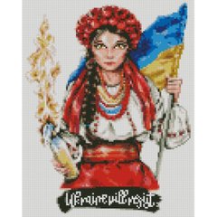 Купить Девушка с бандеровским смузи 30х40 см Алмазная картина по номерам круглыми камушками  в Украине