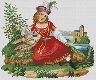 Купити Алмазна вишивка ТМ Dream Art Дівчина з соколом  в Україні