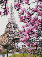 Купити Алмазна мозаїка 40х50 Ейфелева вежа у квітах  в Україні