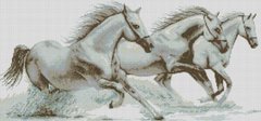 Купить Набор алмазной мозаики Тройка лошадей 34x72 см  в Украине