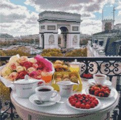 Купить Алмазная вышивка с круглыми камушками на подрамнике Завтрак в Франции  в Украине