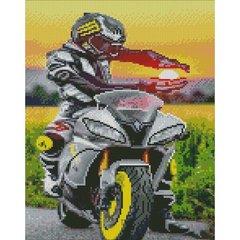 Купить Мотоцикліст на заході сонця 30х40 см (KB006) Набір для творчості алмазна картина  в Украине