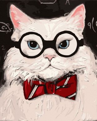 Купить Интеллигентный кот Раскраска по номерам  в Украине