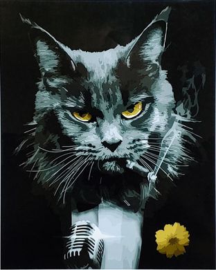 Купити Набір для малювання за номерами (без коробки) Серйозний кіт  в Україні