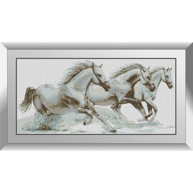 Купить Набор алмазной мозаики Тройка лошадей 34x72 см  в Украине
