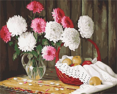 Купить Хризантемы Картина по номерам ТМ АртСтори  в Украине