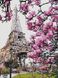 Алмазна мозаїка На підрамнику 40х50 Ейфелева вежа у квітах