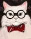 Интеллигентный кот Раскраска по номерам, Без коробки, 40 х 50 см