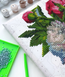 Алмазная мозаика + раскраска на подрамнике Девушка в цветущих пионах, Да, 40 x 50 см