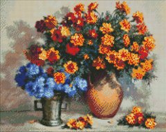 Купити Квіткові обійми ©Валентина Баранюк Мозаїчна картина за номерами 40х50 см  в Україні