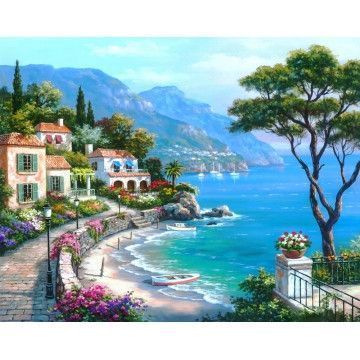 Купить Набор алмазной мозаики 30х40 Город на берегу моря  в Украине