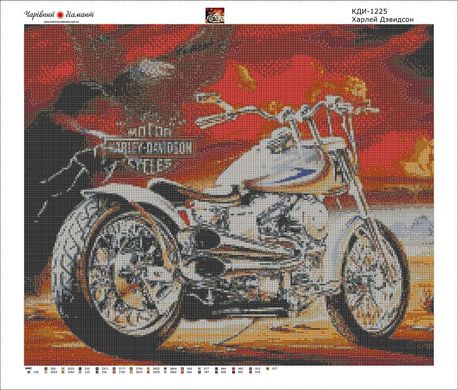 Купити Набір для алмазної вишивки квадратними камінчиками. Harley-Davidson 60 x 50 см  в Україні