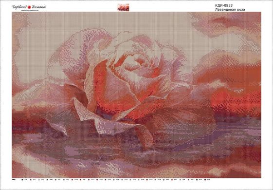 Купити Діамантова вишивка з повним закладенням полотна Пурпурна троянда-2  в Україні