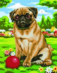 Купити Гра з собакою Картина за номерами з частковою алмазної мозаїкою  в Україні