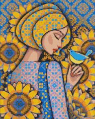 Купить Солнечная птица Мозаичная картина по номерам 40х50 см  в Украине