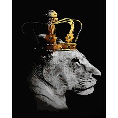 Купити Королева-левиця Малювання картин за номерами (без коробки) 40х50см з золотими фарбами  в Україні